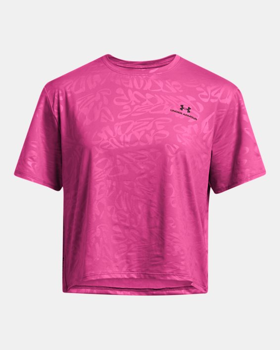 Women's UA Vanish Energy Emboss Crop Short Sleeve, Pink, pdpMainDesktop image number 2